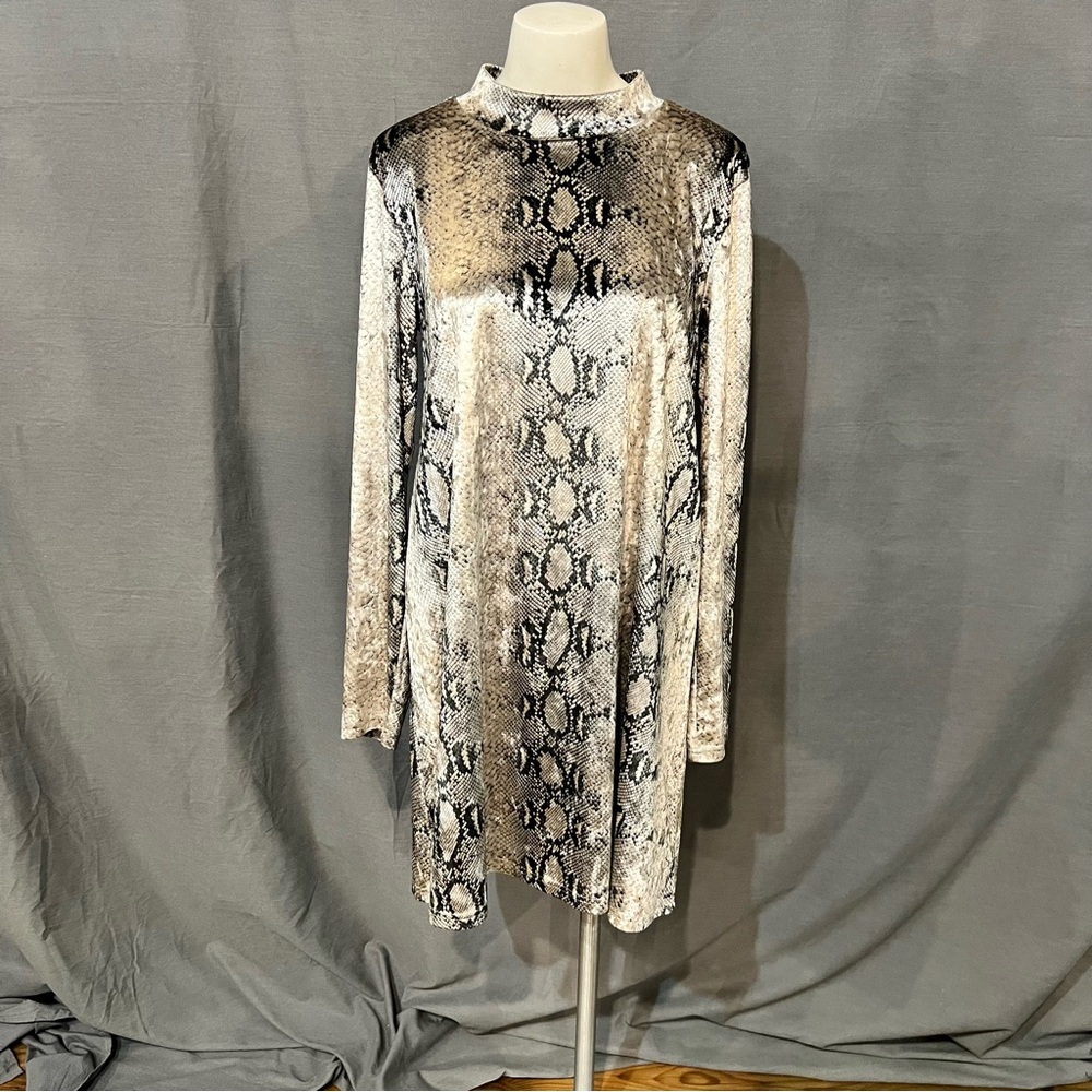 Glam Monochrome Snakeskin Dress